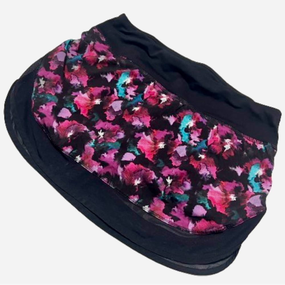 LULULEMON Skort Skirt Hotty Hot Midnight Bloom Floral Active Workout Sz 4